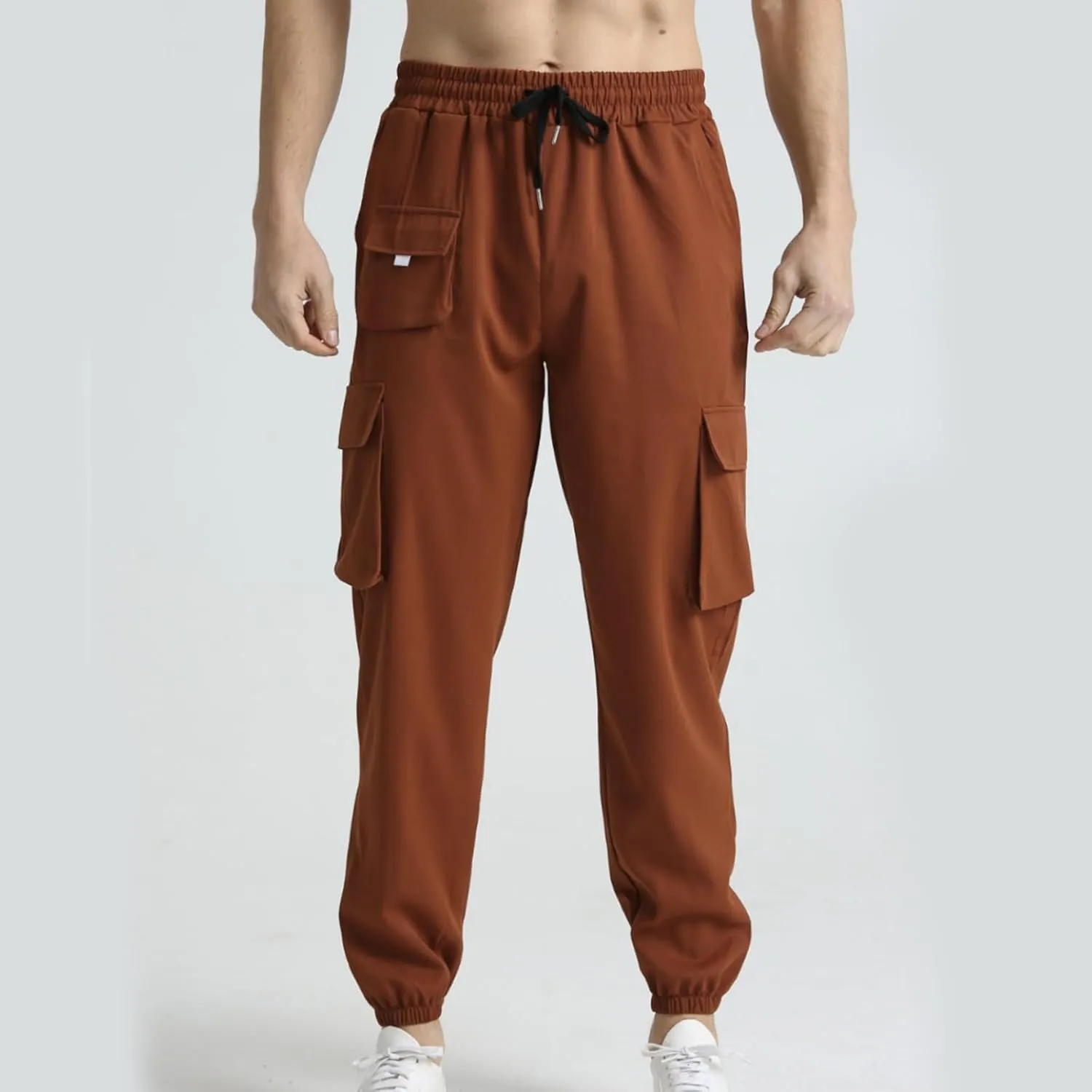 Mens Joggers Casual Relaxed Fit Lightweight Drawstring Cargo Pants with Pocket Sports Athletic Outdoor Sweatpants