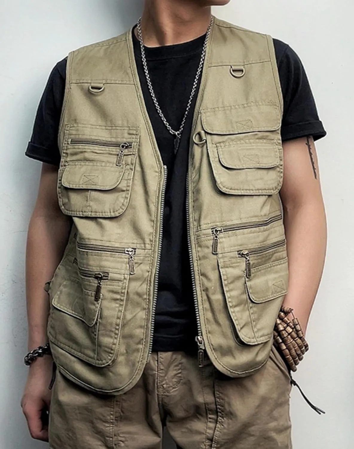 Men's Lightweight Utility Fishing Vest V Neck Safari Photographer Vests