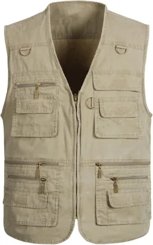 Men's Lightweight Utility Fishing Vest V Neck Safari Photographer Vests