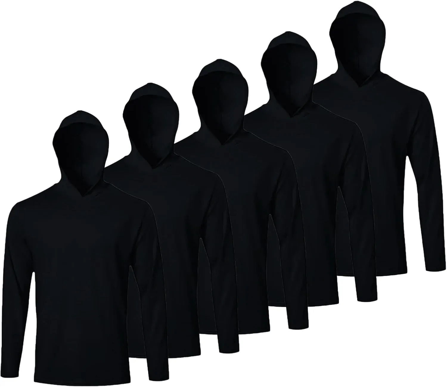Mens Long Sleeve Shirt Lightweight Sun Protection Fishing Shirts Athletic Hoodie Shirts 5 Pack