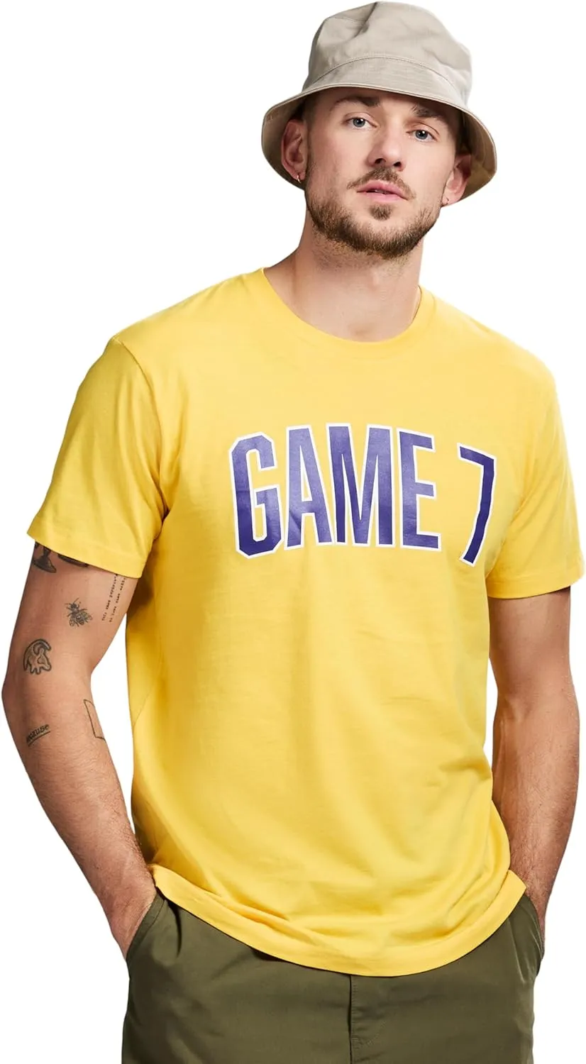 Men's Short Sleeve Lightweight Graphic Logo Crew Neck Cotton T-Shirt