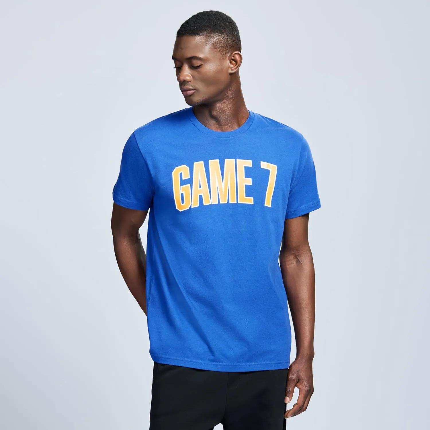 Men's Short Sleeve Lightweight Graphic Logo Crew Neck Cotton T-Shirt