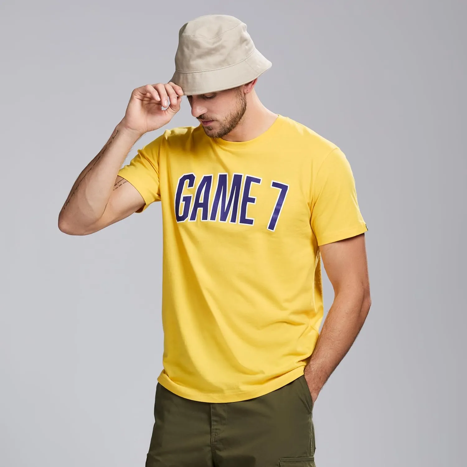Men's Short Sleeve Lightweight Graphic Logo Crew Neck Cotton T-Shirt