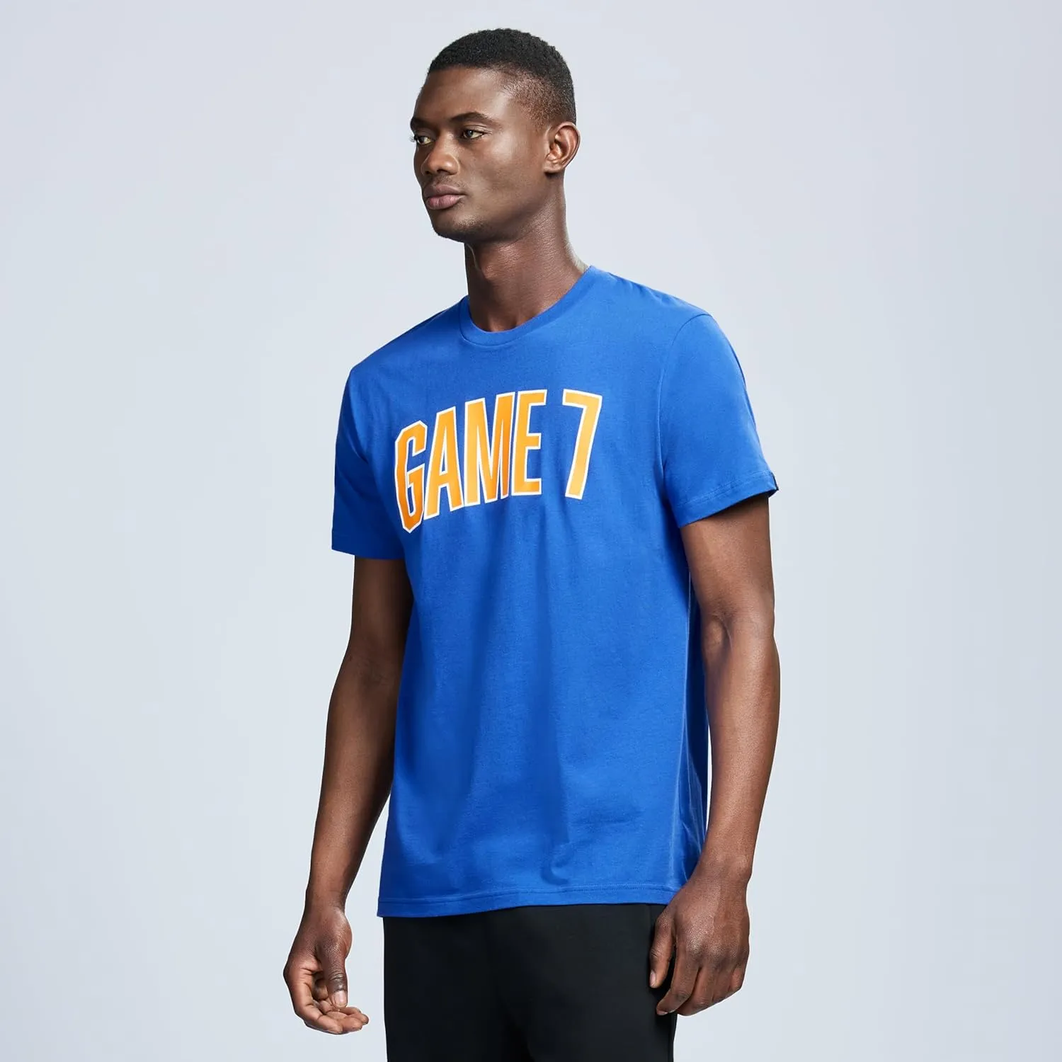 Men's Short Sleeve Lightweight Graphic Logo Crew Neck Cotton T-Shirt