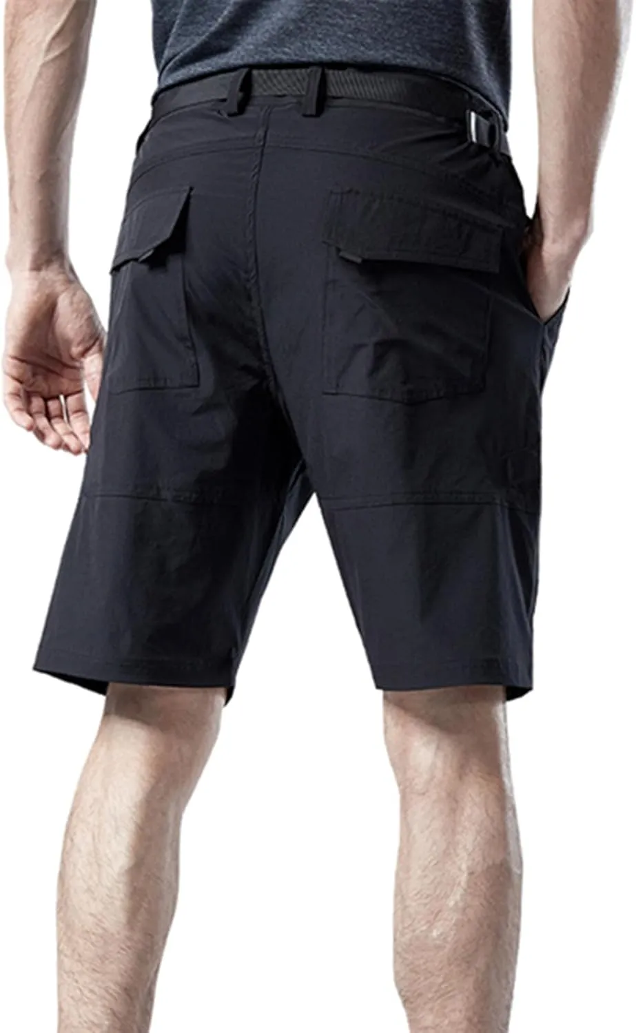 Mens Shorts Cargo Waistband Multi Pockets Solid Utility Tooling Shorts Regular Big and Tall Work Utility Shorts