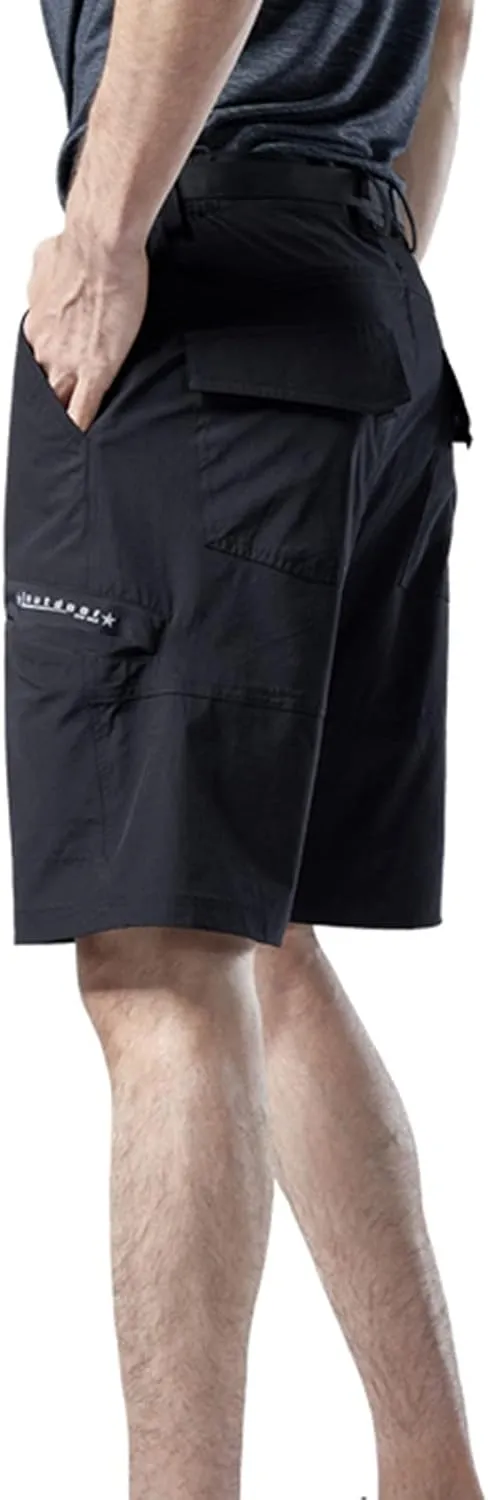 Mens Shorts Cargo Waistband Multi Pockets Solid Utility Tooling Shorts Regular Big and Tall Work Utility Shorts