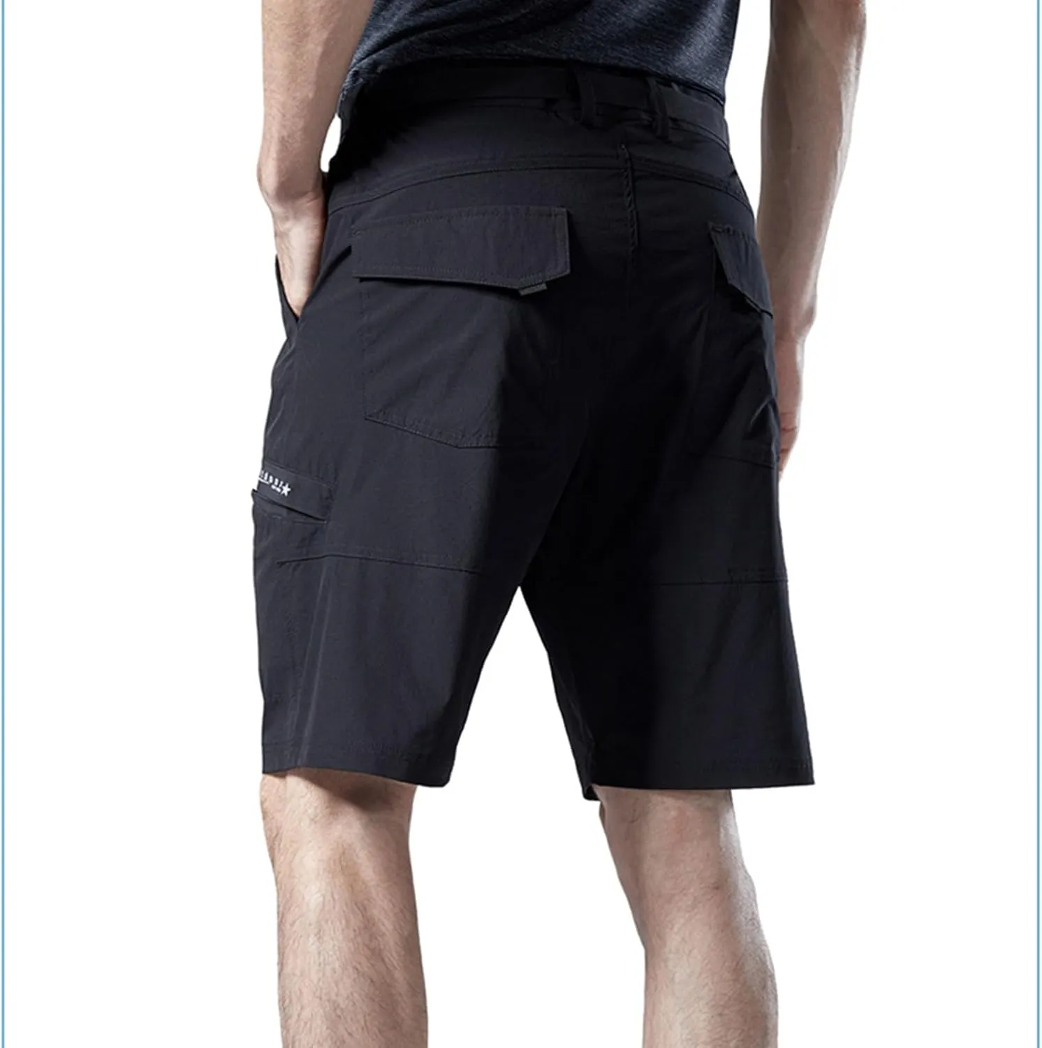 Men's Shorts Casual Cotton Buckle Zipper Multi Pocket Cargo Shorts 6 Inch Inseam Regular Big and Tall Work Shorts