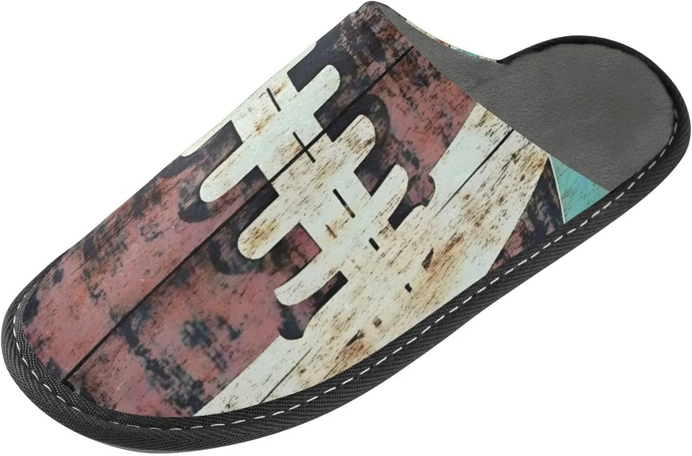 Mens Womens Cozy Memory Foam Scuff Slippers Rugby Rustic Board Cute Indoor/Outdoor Slippers Size 4-5