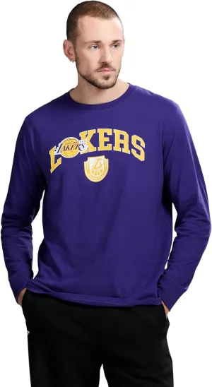 Men's X NBA Officially Licensed Graphic Long Sleeve Lightweight Crew Neck Cotton Team T-Shirt