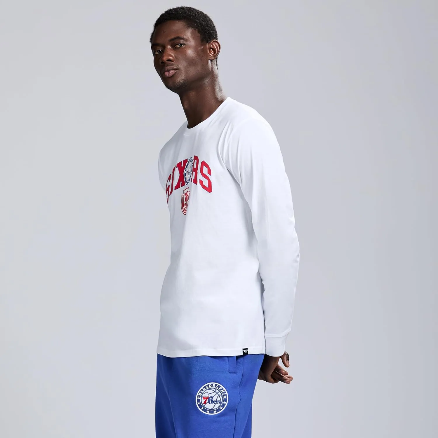 Men's X NBA Officially Licensed Graphic Long Sleeve Lightweight Crew Neck Cotton Team T-Shirt