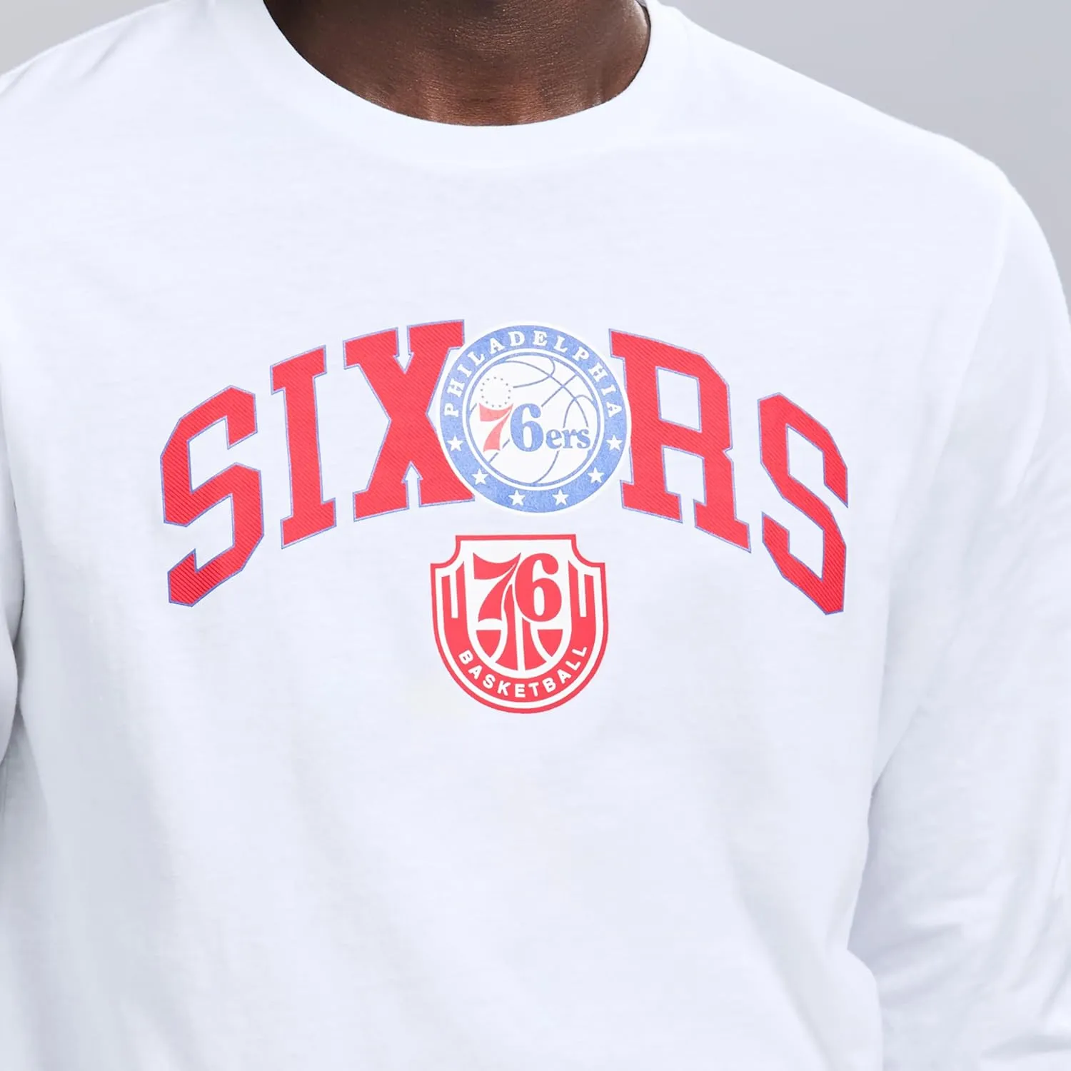 Men's X NBA Officially Licensed Graphic Long Sleeve Lightweight Crew Neck Cotton Team T-Shirt