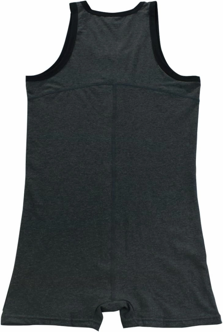 Mens Cotton Sleeveless Front Button One Piece Stretch Teddy Leotard Bodysuits