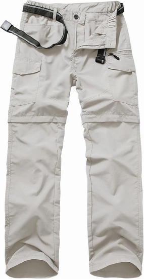 Mens Hiking Convertible Pants Quick Dry Zip Off Lightweight Cargo Fishing Work Pants Trousers with Belt