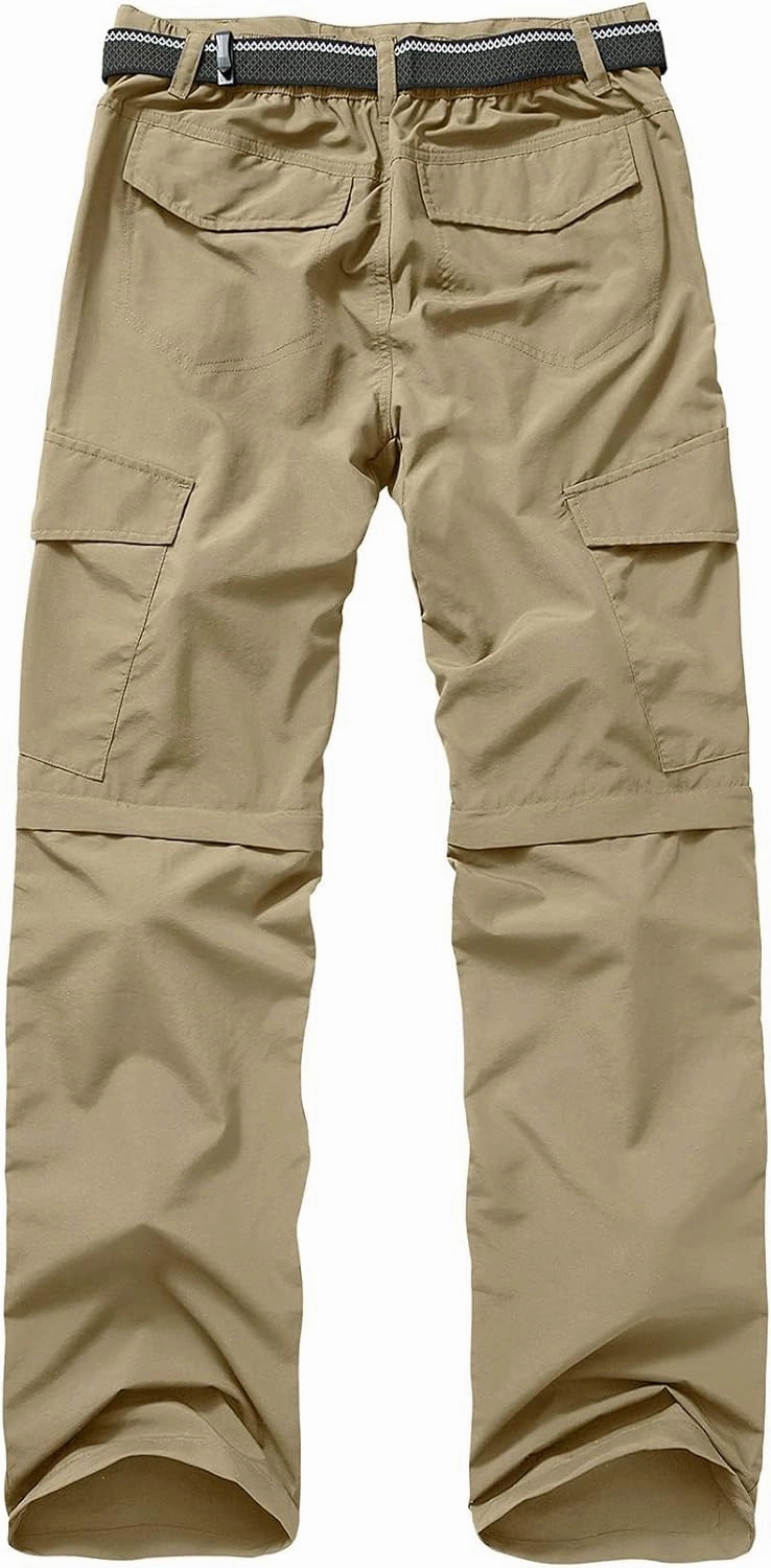 Mens Hiking Pants Quick Dry Lightweight Fishing Convertible Zip Off Safari Trousers