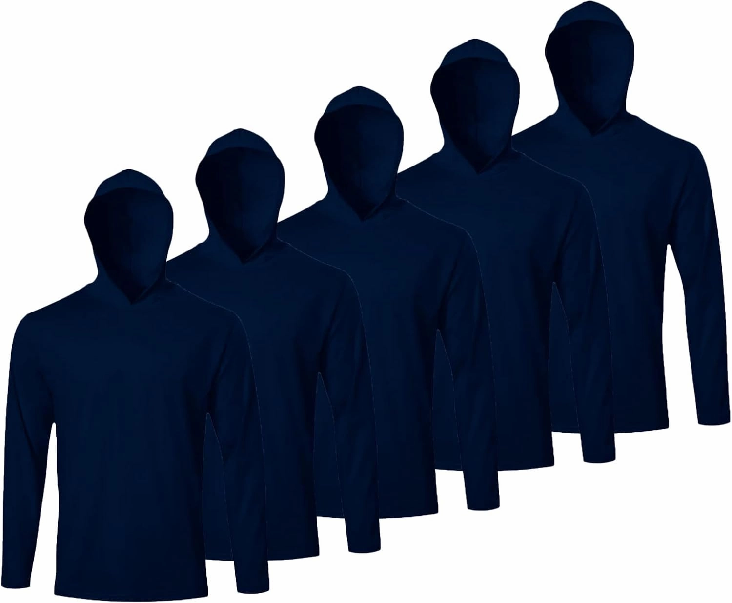 Mens Long Sleeve Shirt Lightweight Sun Protection Fishing Shirts Athletic Hoodie Shirts 5 Pack
