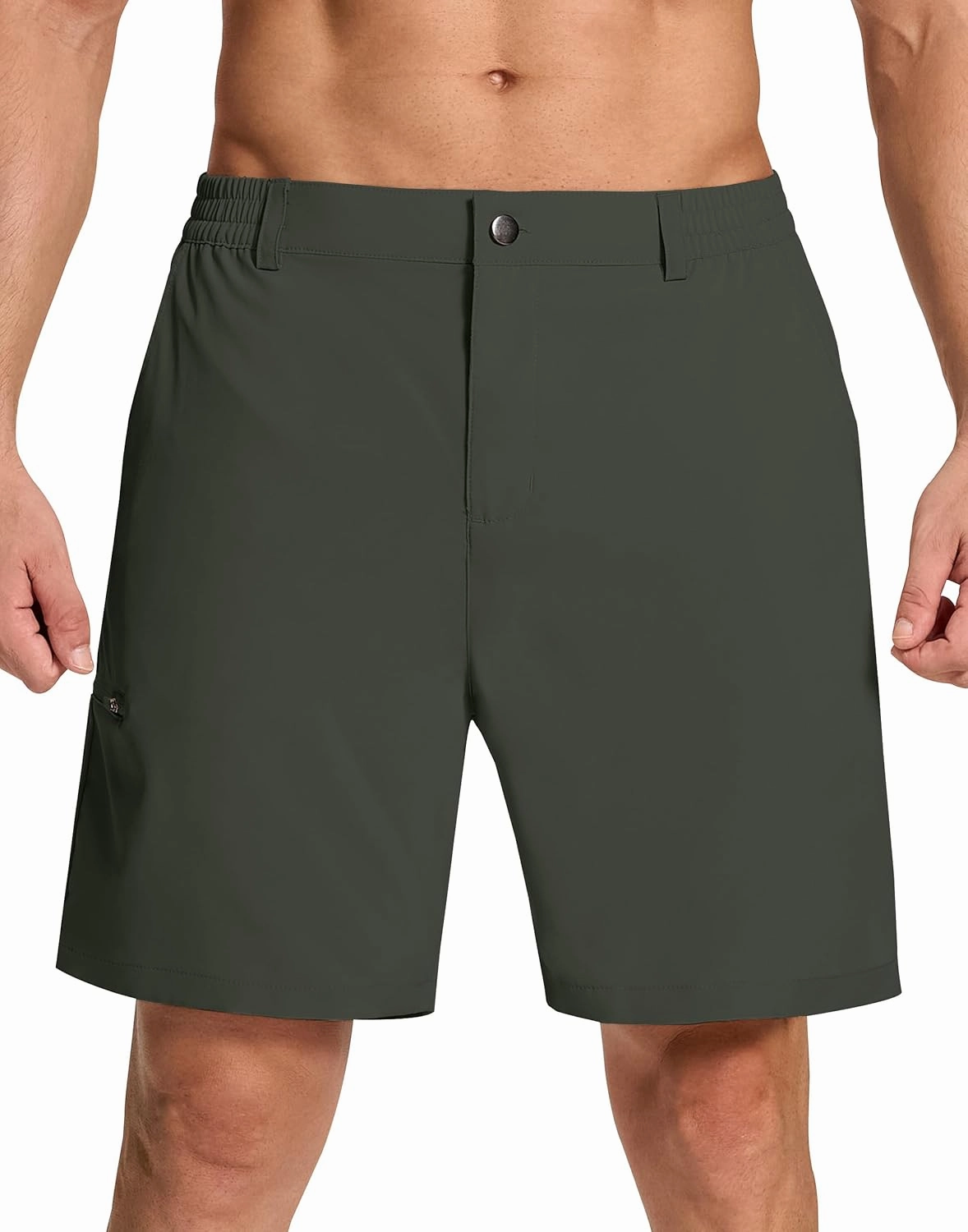 Mens Stretch Golf Shorts with 6 Pockets Dry Fit 7 Inch Inseam Lightweight Dress for Hiking Work Casual