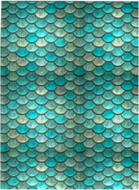 Mermaid Minty Green Fish Scales 500 Pieces of Wooden Puzzle - Vertical Natural Landscape Art, Including Plastic Storage Boxes and Reference Tables, Family Board Games, Night Activities