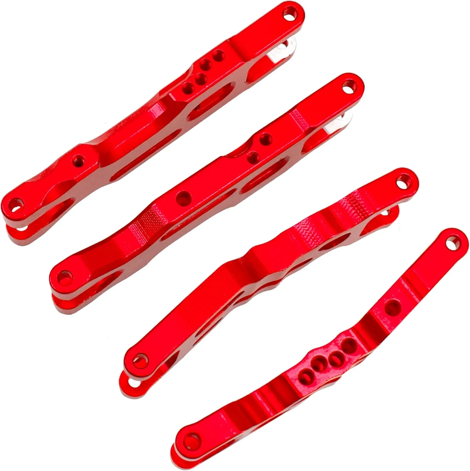 Metal Front & Rear Suspension Arms A-Arms Set Compatible with Losi 1/18 Mini-T 2.0 2WD Stadium RC Truck Hop-Up Parts (Red)