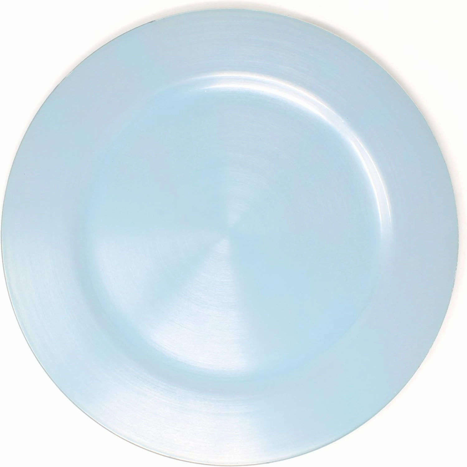 Metallic Foil Charger Plates - Set of 6 - Made of Thick Plastic - Light Blue