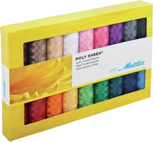 Mettler Polysheen Polyester Machine Embroidery Thread Gift Set Kit Multicoloured - per pack of 18