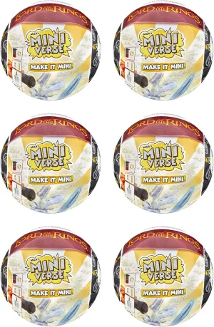 MGA's Miniverse Make It Mini The Lord of The Rings Mini Collectibles 6 Pack, Blind Packaging, DIY, Resin Play, Replicas, NOT Edible, Collectors, 8 