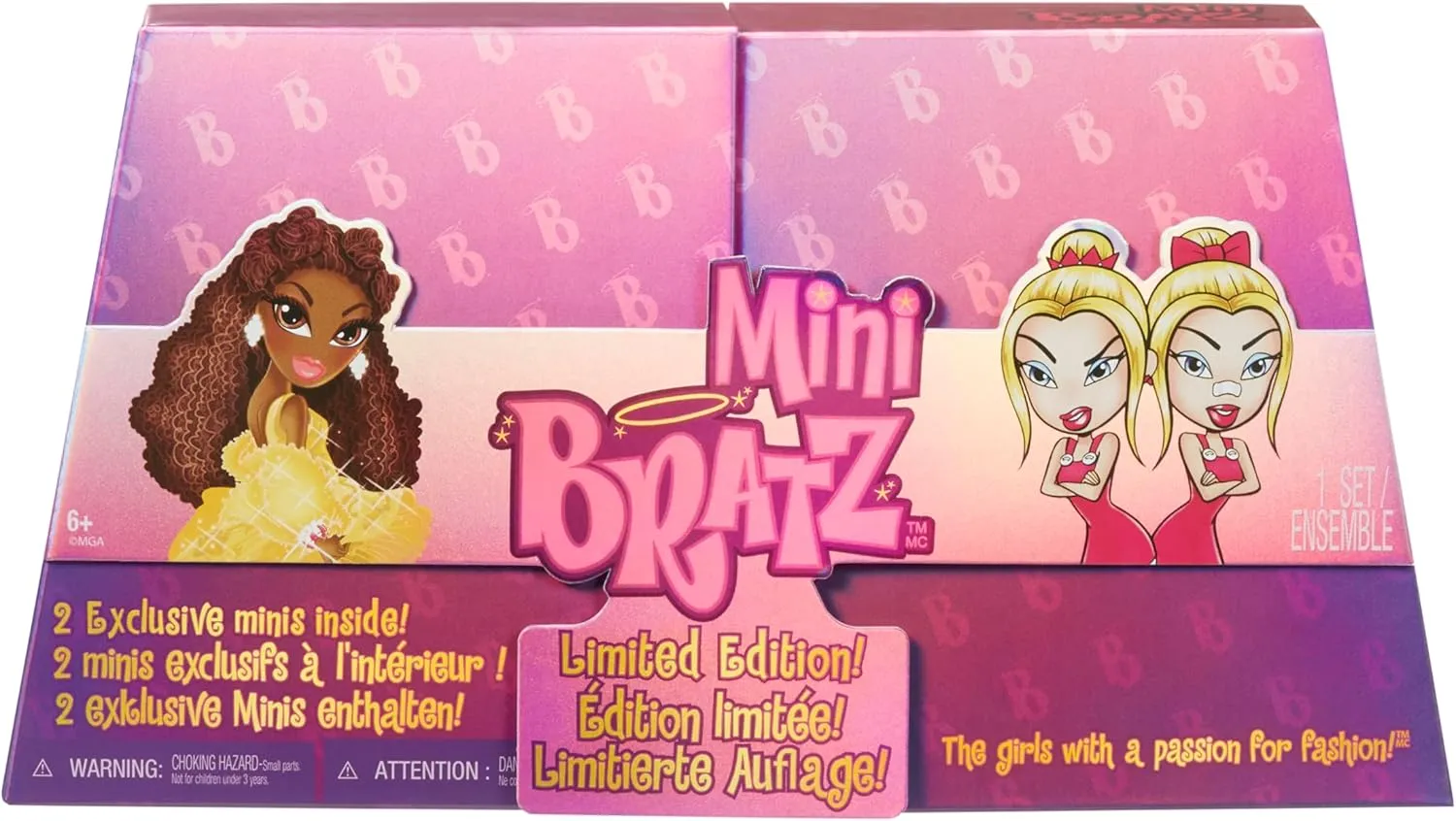 MGA's Miniverse Mini Bratz Limited Edition 2-Pack, Holiday Felicia and Tweevils Mini Figures in Display Packaging