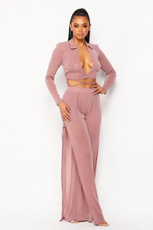 Miami Nights Two Piece Set (DUSTY ROSE)