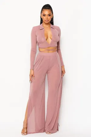 Miami Nights Two Piece Set (DUSTY ROSE)