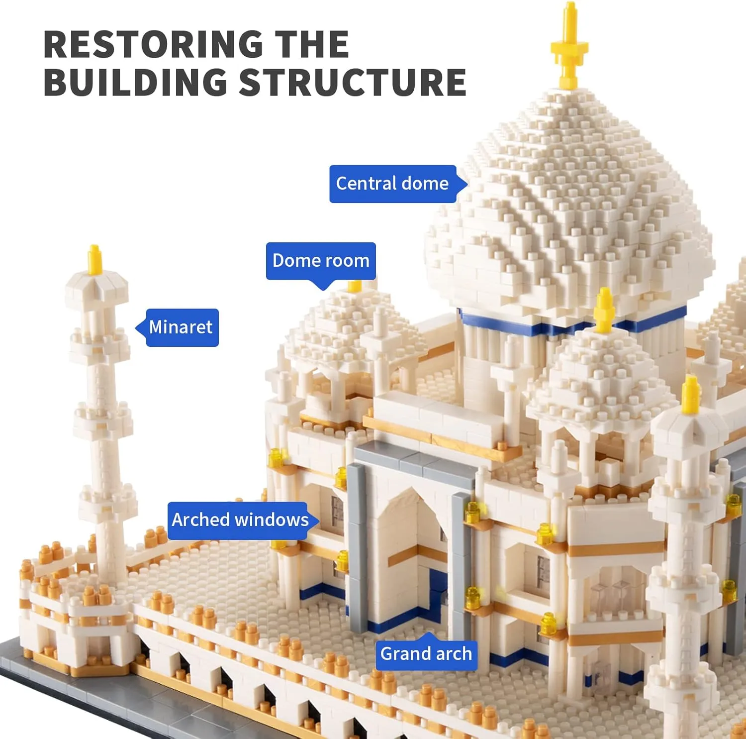 Micro Building Blocks Building Bricks Taj Mahal Building Sets Architecture Model Kit Micro Blocks Set 4153 Pieces Building Kit Gift for Age 14  Teens and Adults