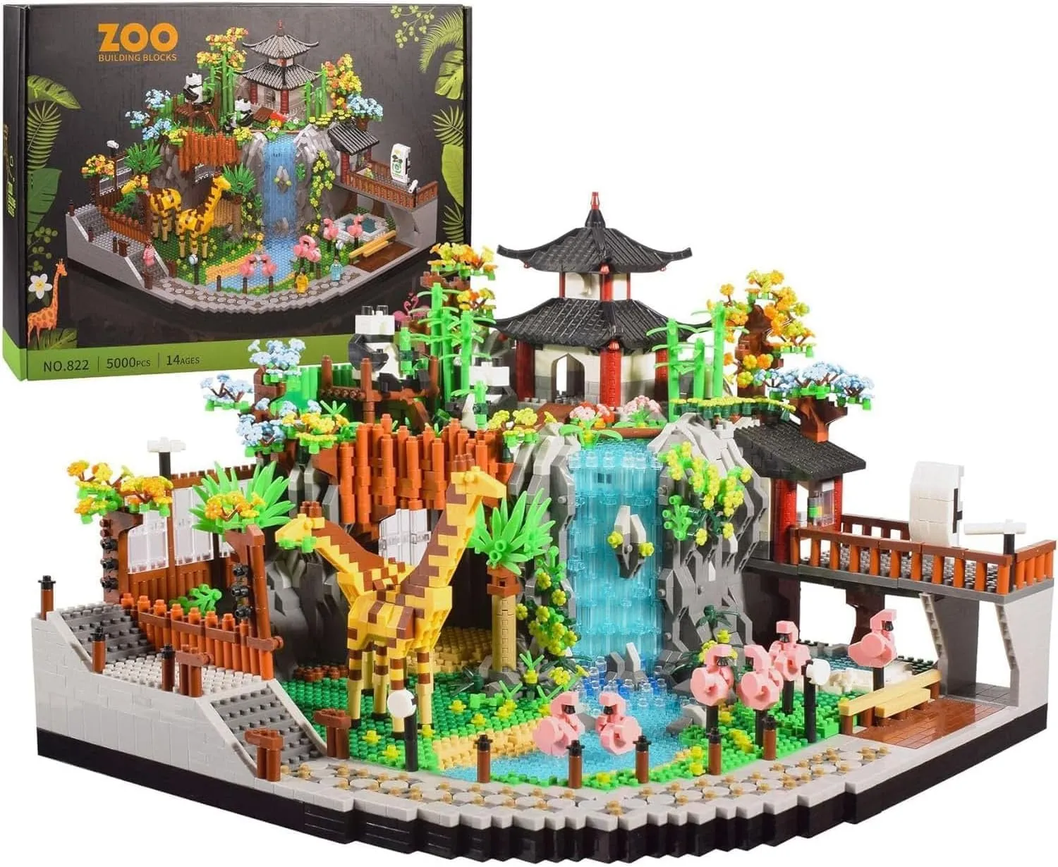 Micro Mini Blocks Desert Zoo Blocks Desert Zoo Building Set, 5000 PCS Zoo Architecture Model Building Block Kit, MOC Mini Bricks Construction Educational Toys Gift for Kids Adults
