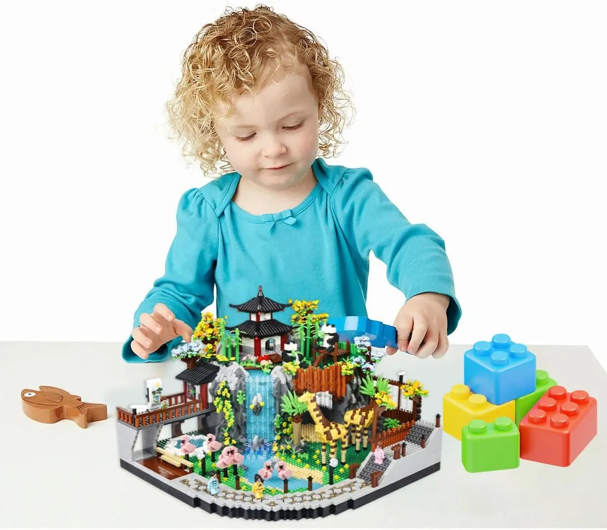 Micro Mini Blocks Desert Zoo Blocks Desert Zoo Building Set, 5000 PCS Zoo Architecture Model Building Block Kit, MOC Mini Bricks Construction Educational Toys Gift for Kids Adults