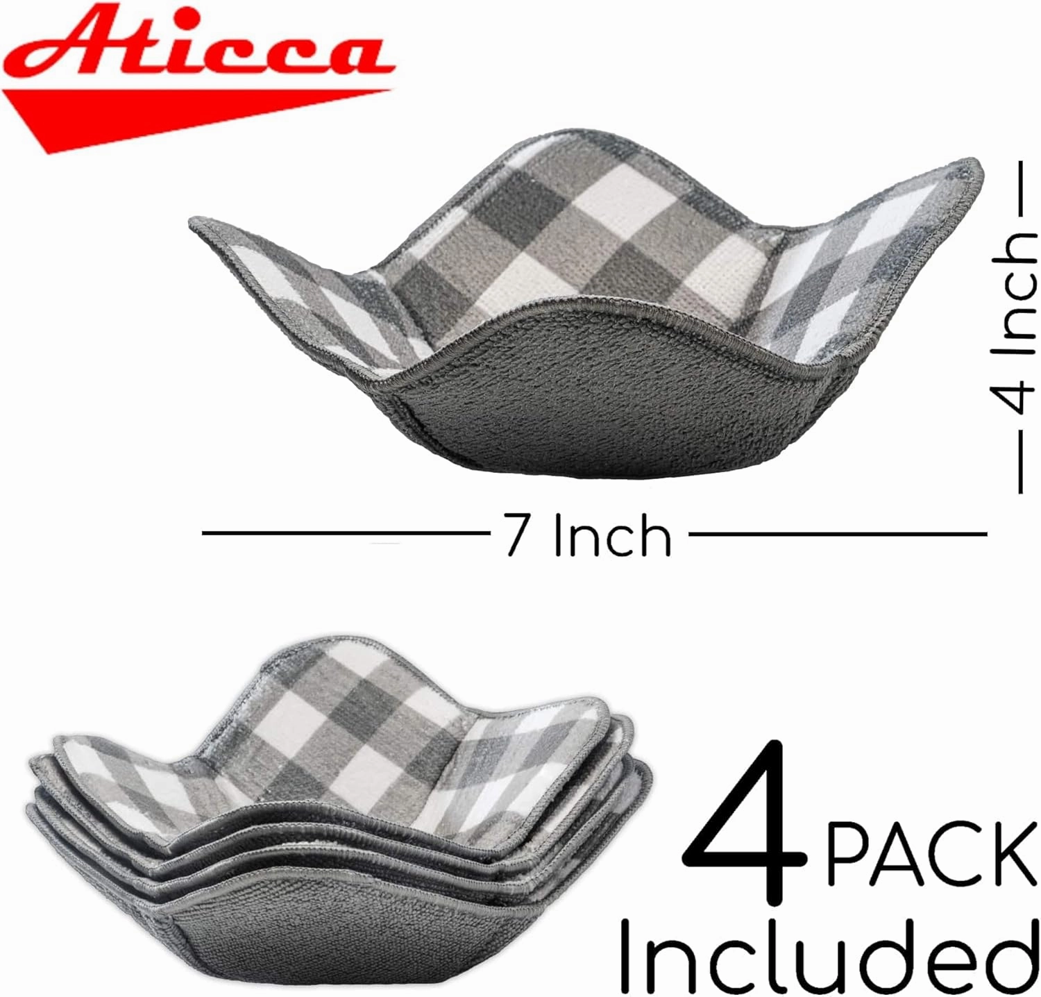 Microwave Bowl Cozy Holders for Hot Food Set of 4 Hot Pads for Bouillon Cups Multipurpose Heat Proof Plate Holder