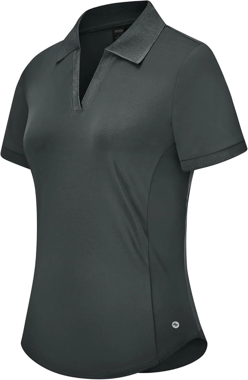 MIER V-Neck Polo Shirts for Women Short Sleeve UPF 50  Sun Protection Golf Tennis Active Stretch Collared Shirt Tops, Dry Fit