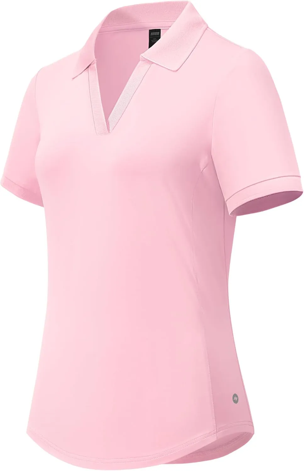 MIER V-Neck Polo Shirts for Women Short Sleeve UPF 50  Sun Protection Golf Tennis Active Stretch Collared Shirt Tops, Dry Fit