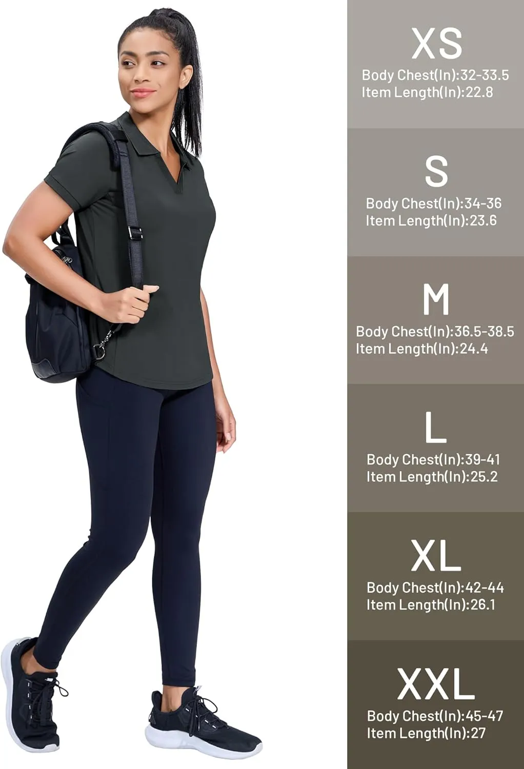 MIER V-Neck Polo Shirts for Women Short Sleeve UPF 50  Sun Protection Golf Tennis Active Stretch Collared Shirt Tops, Dry Fit