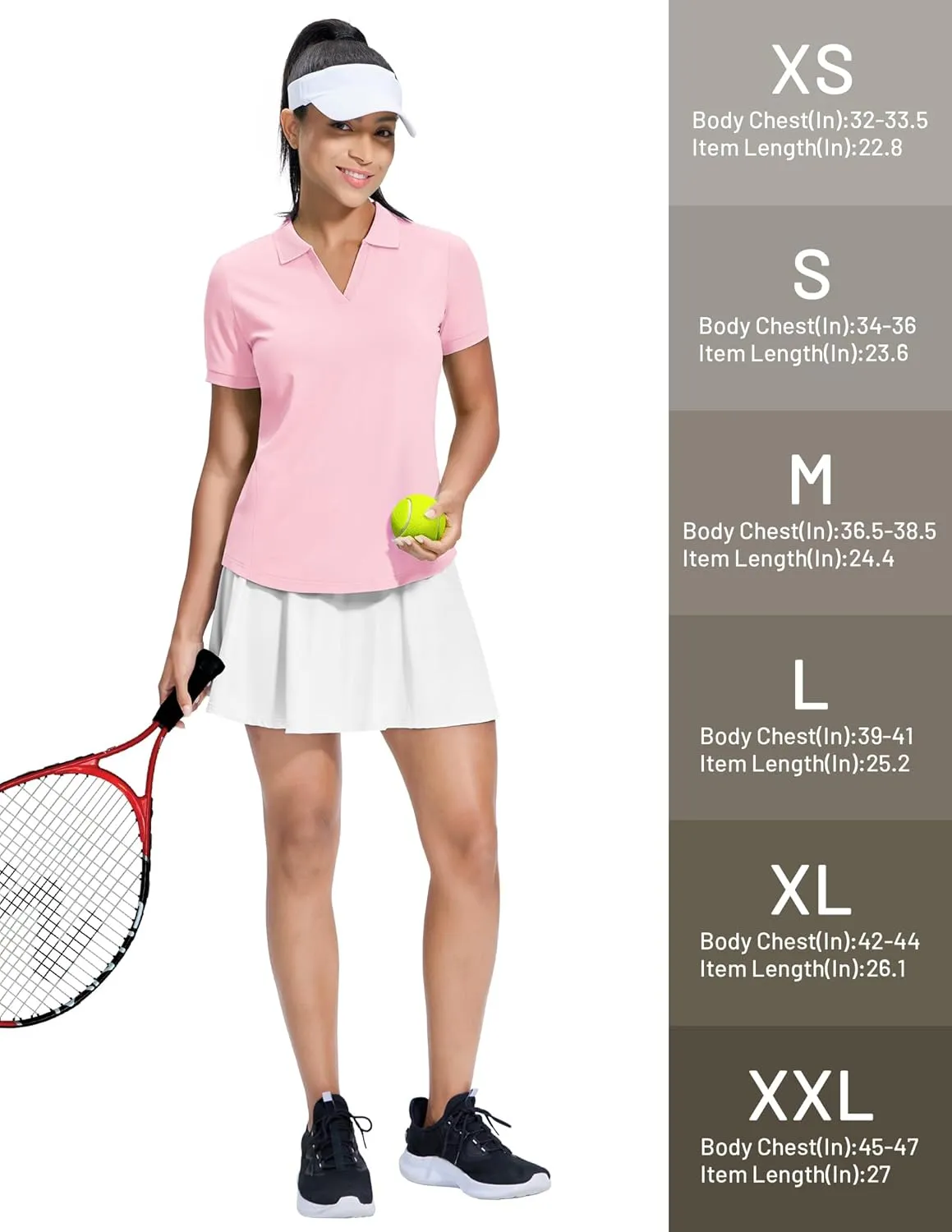 MIER V-Neck Polo Shirts for Women Short Sleeve UPF 50  Sun Protection Golf Tennis Active Stretch Collared Shirt Tops, Dry Fit