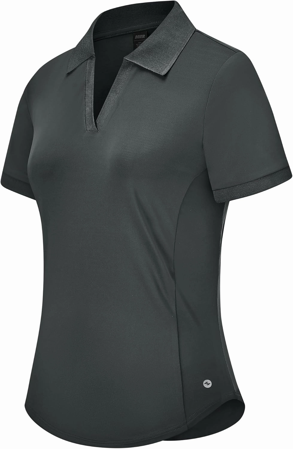 MIER V-Neck Polo Shirts for Women Short Sleeve UPF 50  Sun Protection Golf Tennis Active Stretch Collared Shirt Tops, Dry Fit