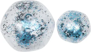 Milisten Inflatable Sequin Beach Balls Set of 2 Bouncy Waterproof Easy to Carry for Beach Pool Garden Activities