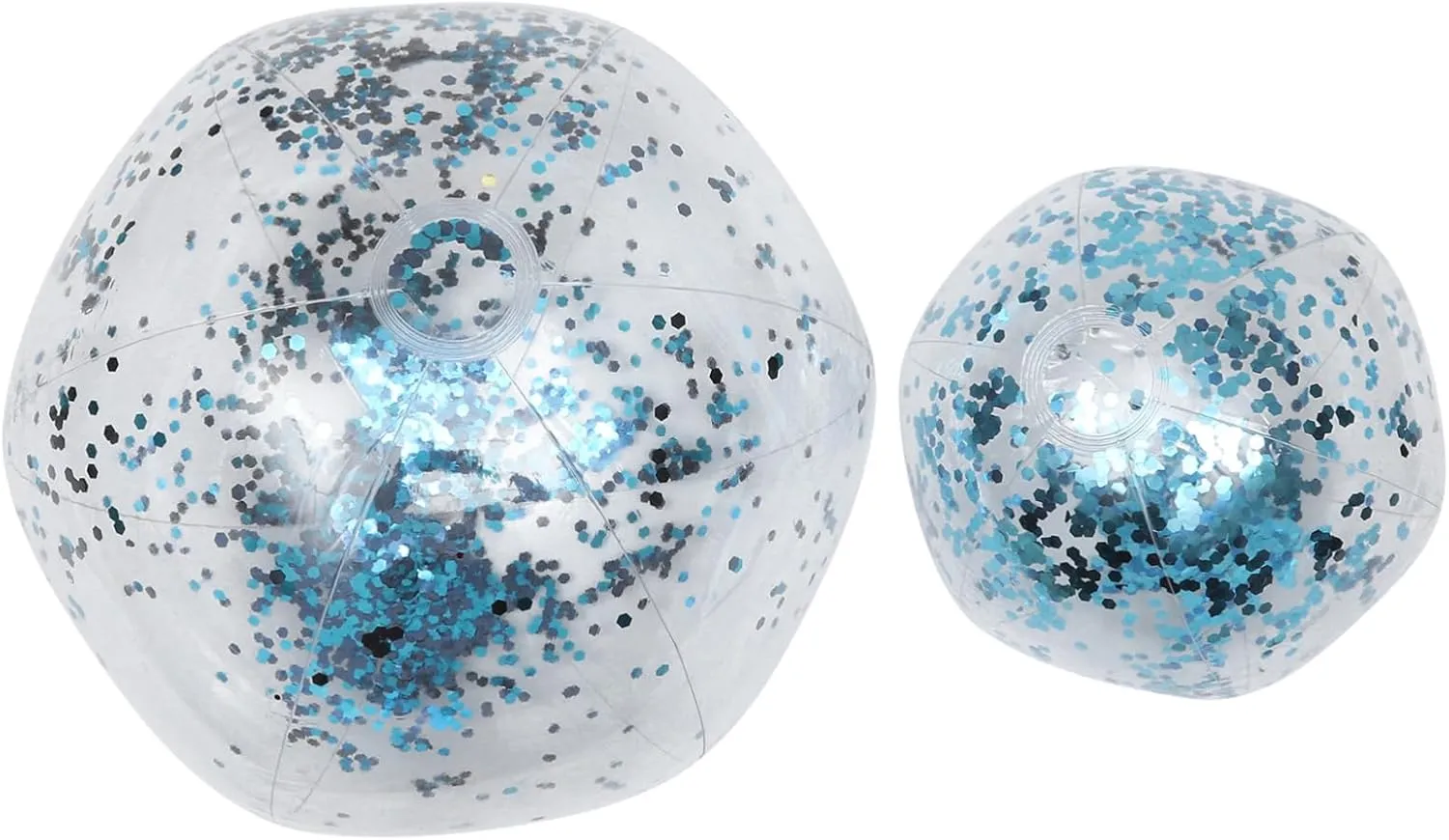 Milisten Inflatable Sequin Beach Balls Set of 2 Bouncy Waterproof Easy to Carry for Beach Pool Garden Activities