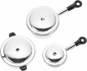 Milisten 5sets Miniature Kitchen Toy Set Mini Stockpot Mini Pots Smooth Edges Toy 3pcs*5