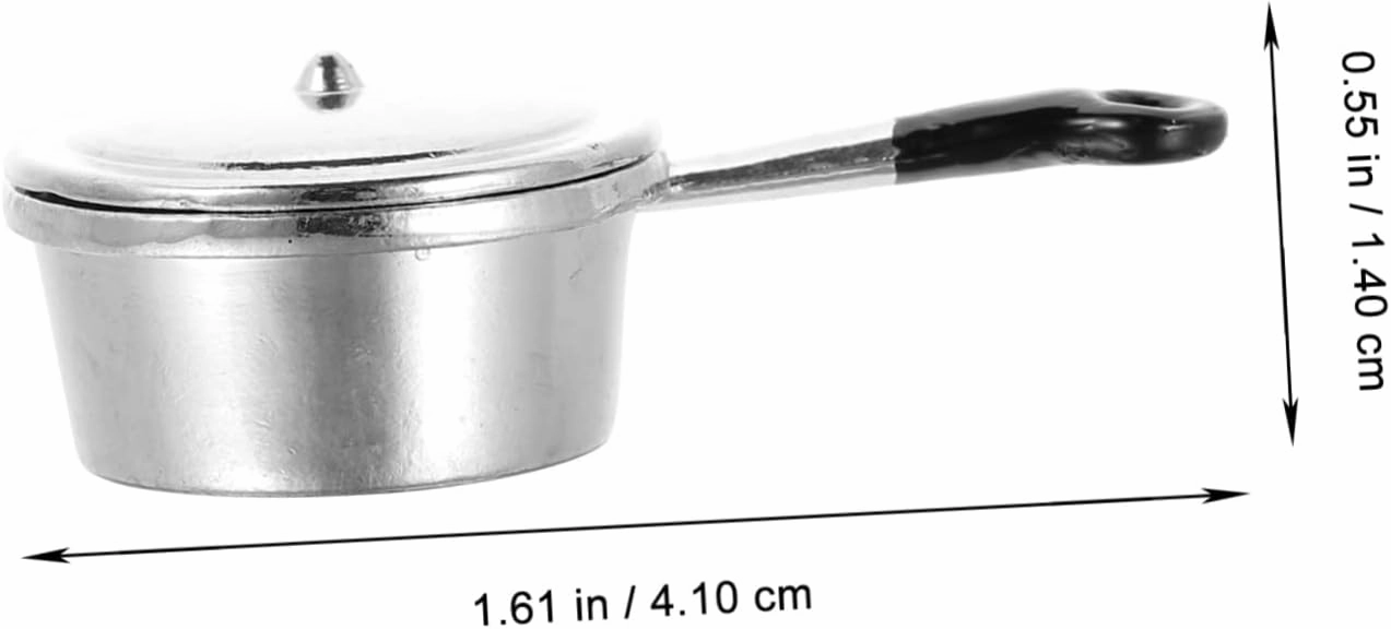 Milisten 5sets Miniature Kitchen Toy Set Mini Stockpot Mini Pots Smooth Edges Toy 3pcs*5