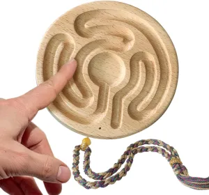 Mindful Breathing Boards with Guiding Book, Decorative Rope, Wooden Finger Maze for Learning Clam Down, Concentration, Stress Relief, Meditation, Home Decor