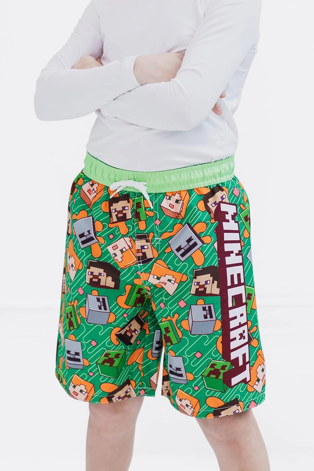 Minecraft UPF 50  Swim Trunks Bathing Suit Toddler to Big Kid Sizes (4T - 18-20)