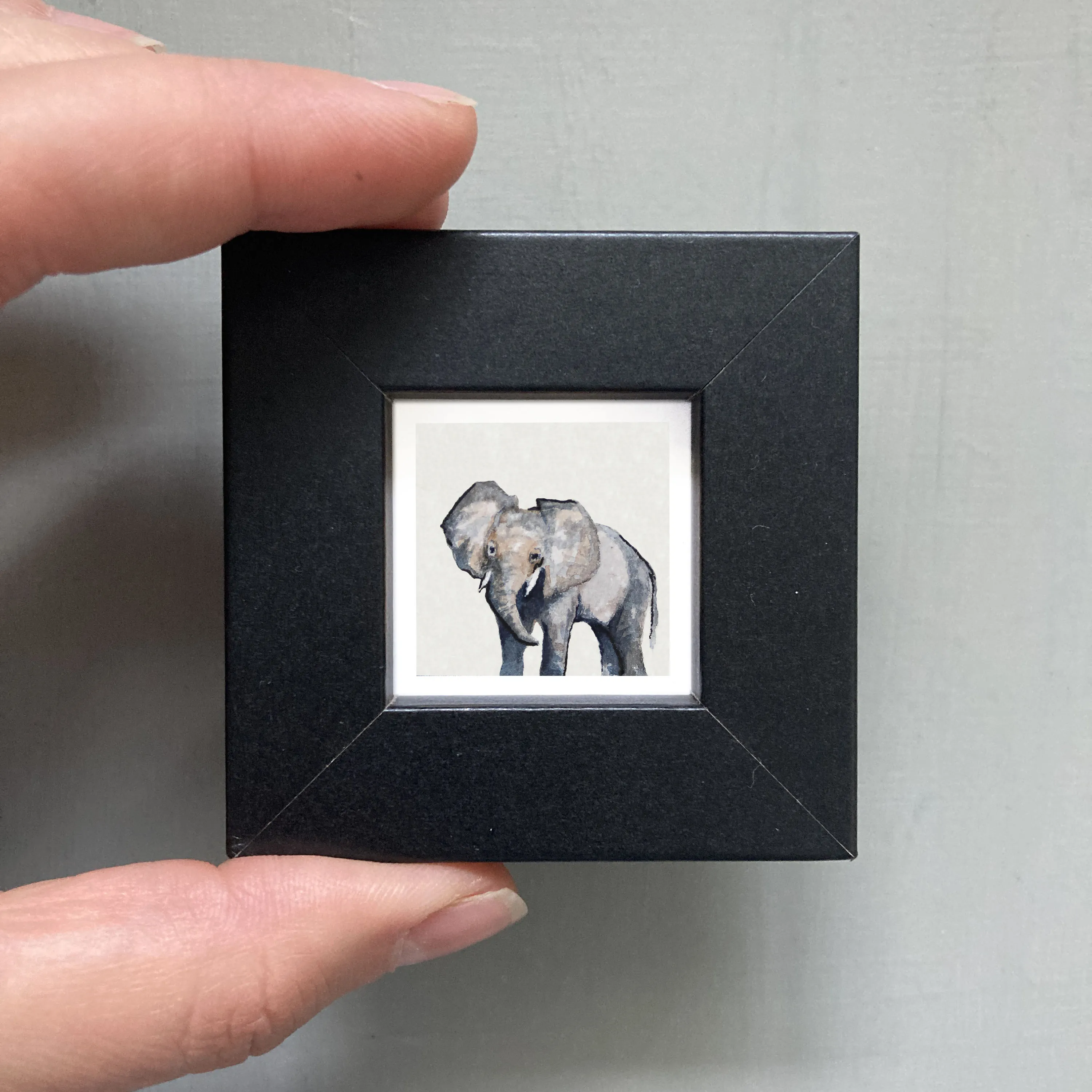 Mini 1" Elephant Watercolor Print