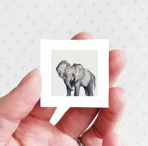 Mini 1" Elephant Watercolor Print