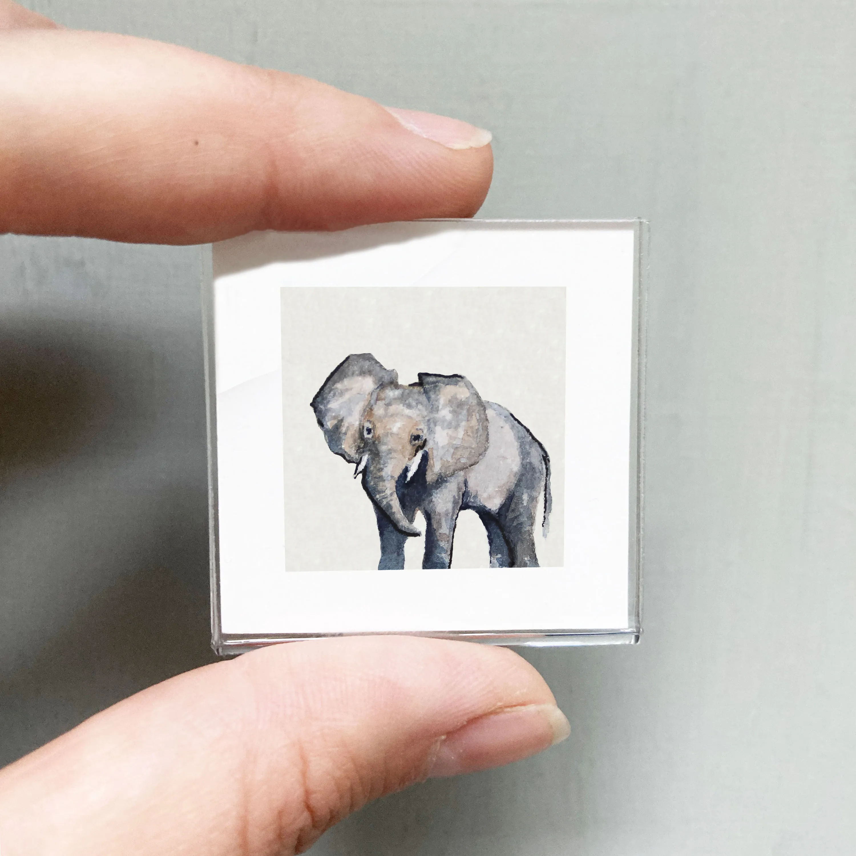 Mini 1" Elephant Watercolor Print