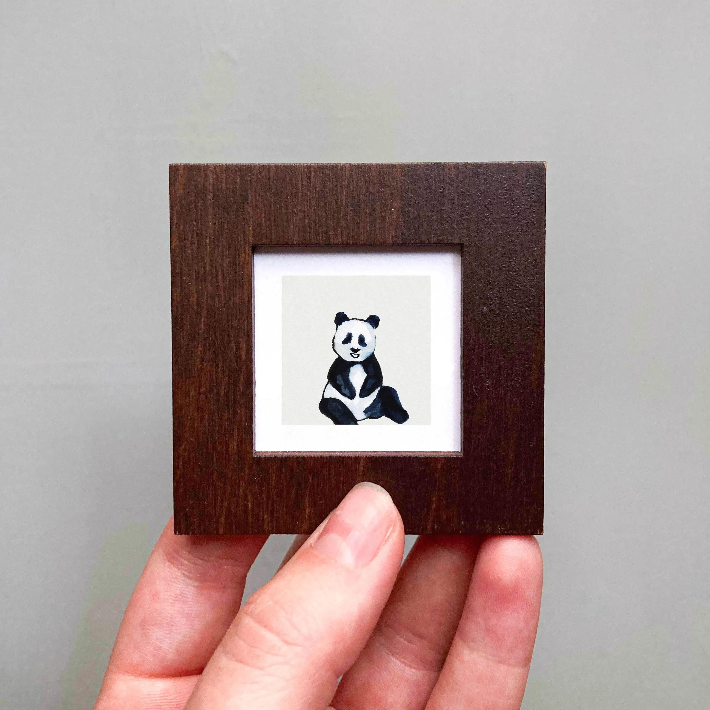 Mini 1" Panda Bear Watercolor Print