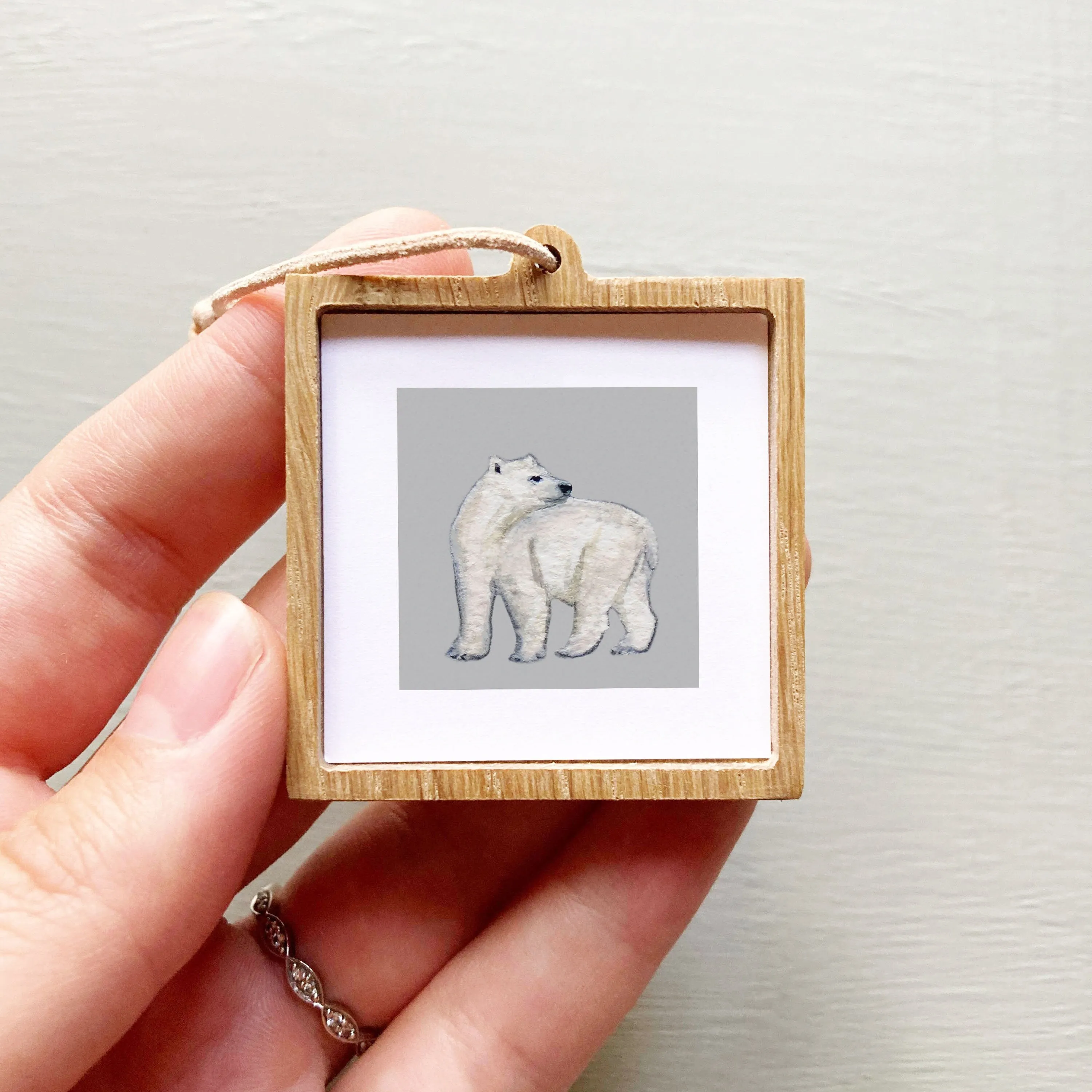 Mini 1" Polar Bear Watercolor Print
