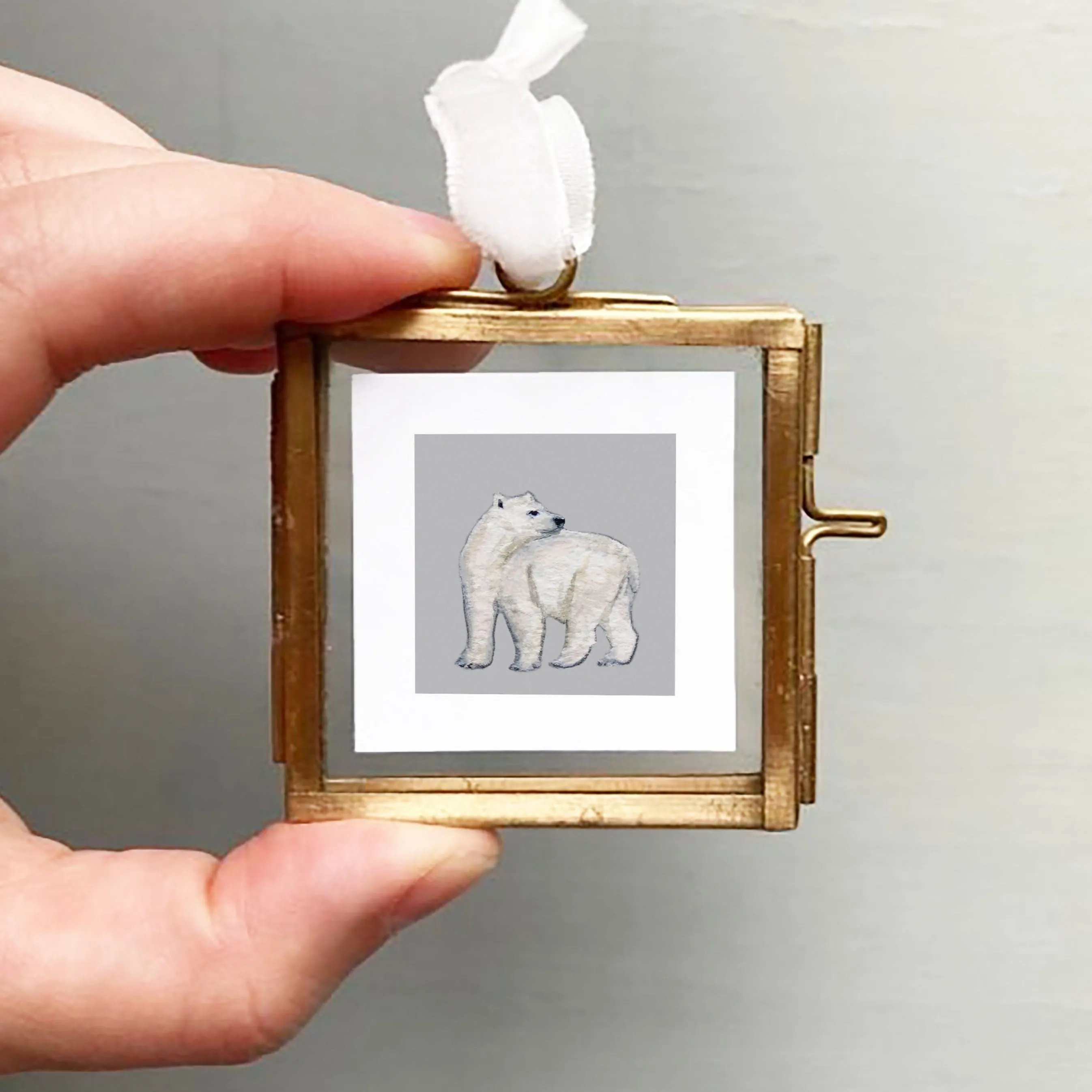 Mini 1" Polar Bear Watercolor Print