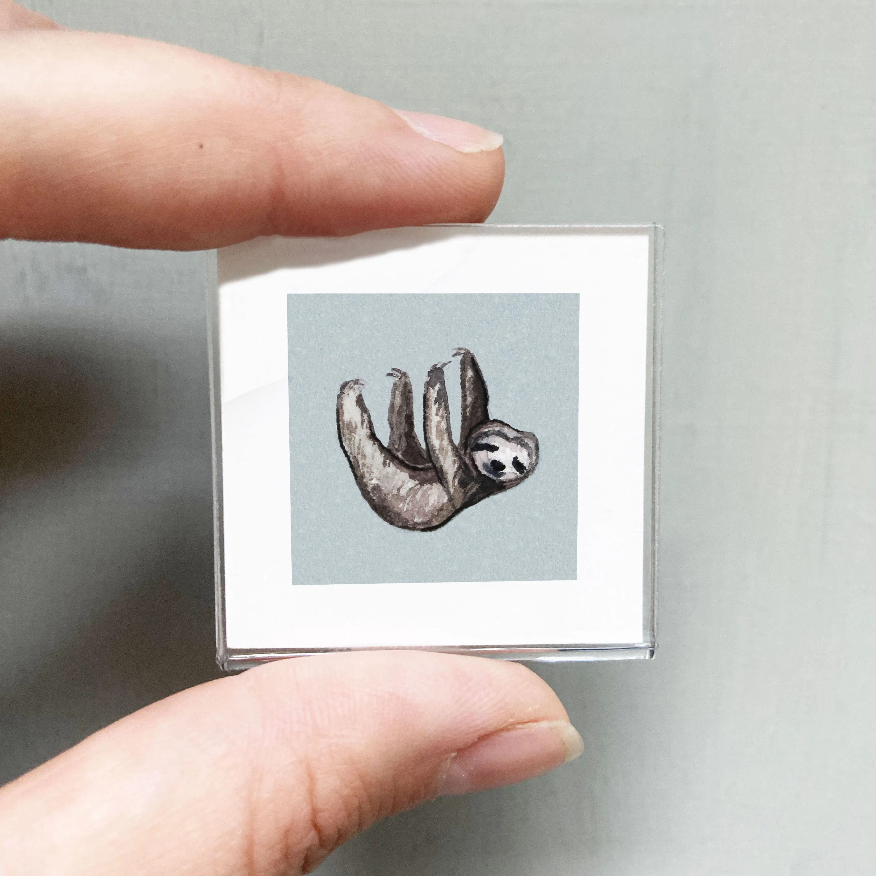 Mini 1" Sloth Watercolor Print